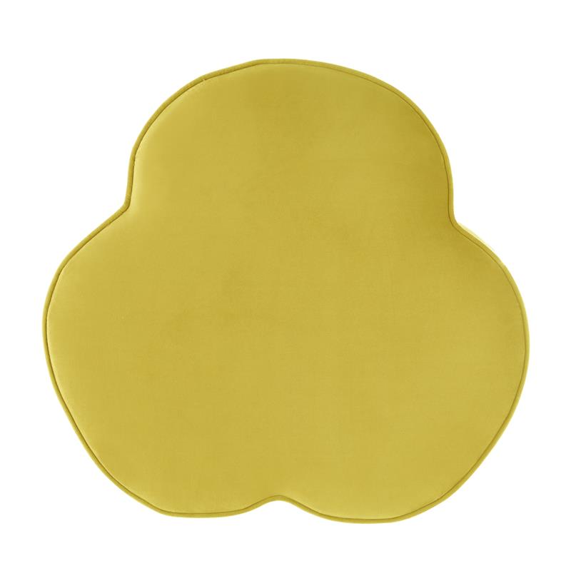 Kristin Ottoman Yellow Velvet 28L x 28W x 17.7H Upholstered Storage