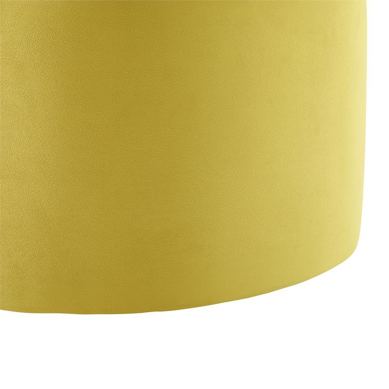 Kristin Ottoman Yellow Velvet 28L x 28W x 17.7H Upholstered Storage
