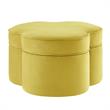 Kristin Ottoman Yellow Velvet 28L x 28W x 17.7H Upholstered Storage