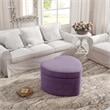 Rigoberto Ottoman Purple Velvet 33L x 32.3W x 19.6H Upholstered Storage