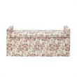 Khloee Bench Cluster Red Linen 50.2L x 19.6W x 22H Upholstered Square Arms