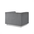 Posh Living Aylah Velvet Club Chair Dark Grey