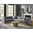Posh Living Aylah Velvet Left Facing Corner Sectional Sofa Grey