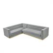 Posh Living Aylah Velvet Left Facing Corner Sectional Sofa Grey