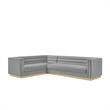 Posh Living Aylah Velvet Left Facing Corner Sectional Sofa Grey