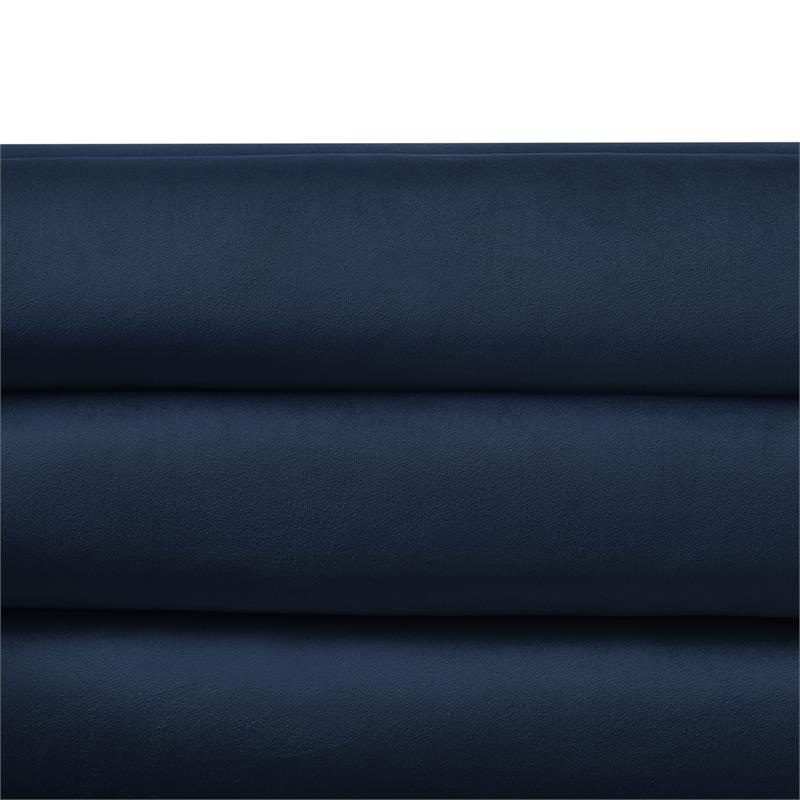 Posh Living Aylah Velvet Left Facing Corner Sectional Sofa Navy