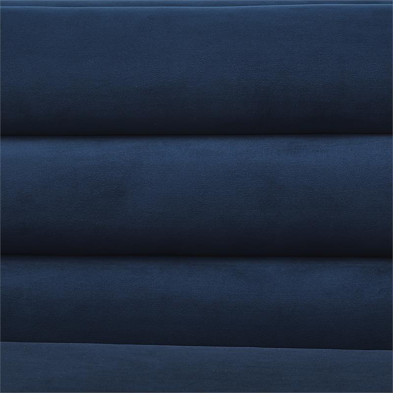 Posh Living Aylah Velvet Right Facing Corner Sectional Sofa Navy