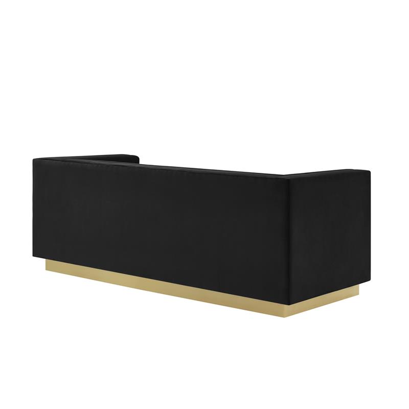 Posh Living Aylah Velvet 3 Seat Sofa Black