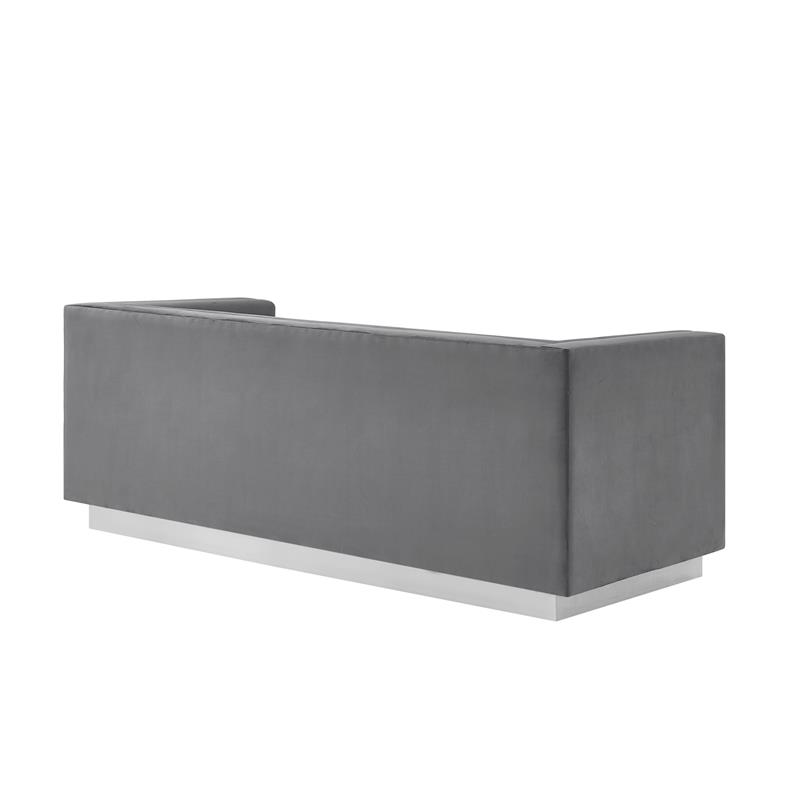 Posh Living Aylah Velvet 3 Seat Sofa Dark Grey