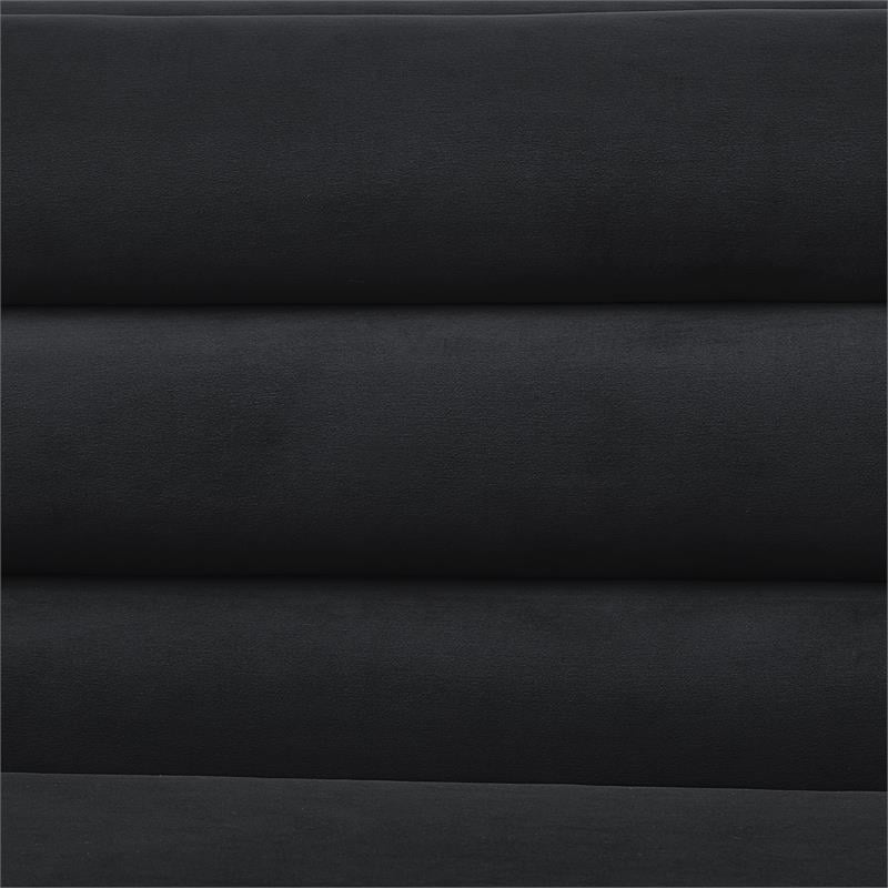Posh Living Aylah Velvet Right Facing Chaise Sectional Sofa Black
