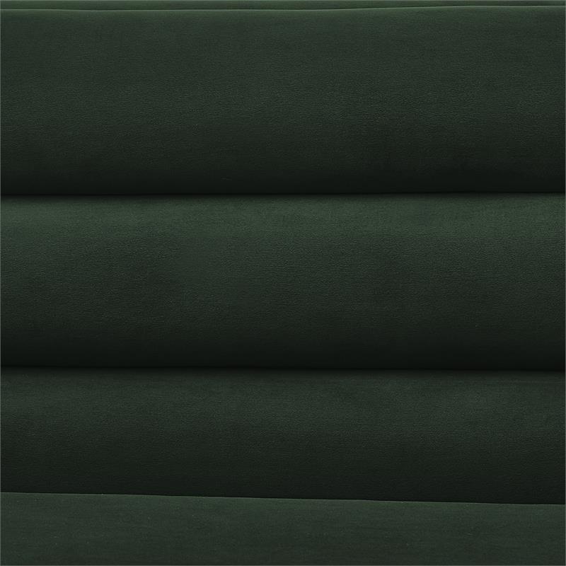 Posh Living Aylah Velvet Right Facing Chaise Sectional Sofa Hunter Green