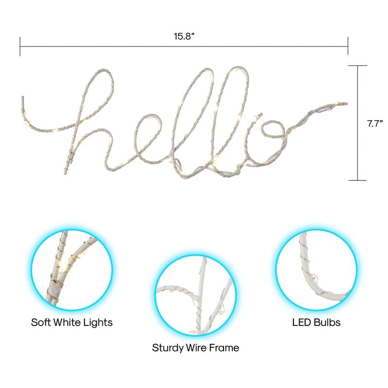Posh Living Muhammed Hello Accent Light LED Sign Battery-Powered