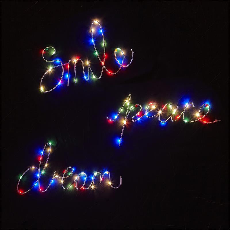 Posh Living Elyana Peace Multicolor LED Sign Battery-Powered