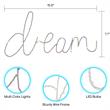 Posh Living Janyla Dream Multicolor LED Sign Battery-Powered