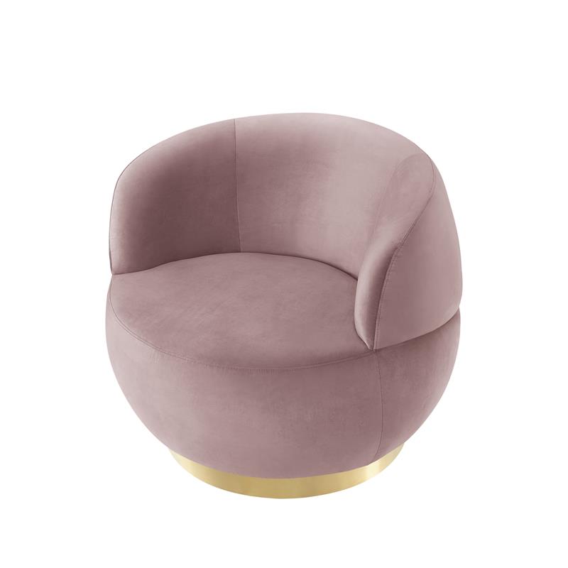Posh Living Kenzleigh Velvet Accent Chair Blush/Gold