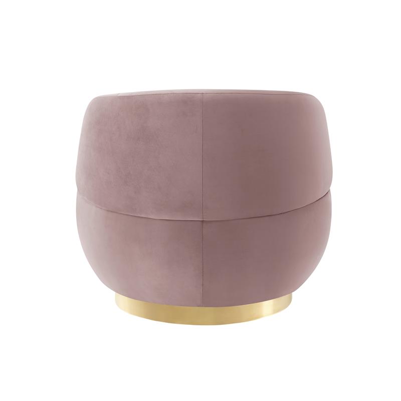 Posh Living Kenzleigh Velvet Accent Chair Blush/Gold