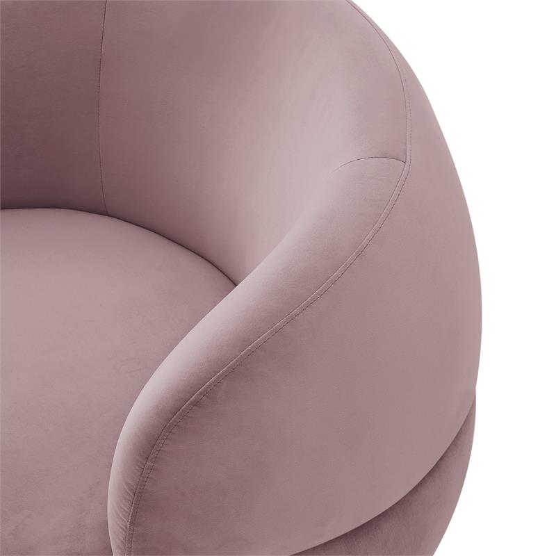 Posh Living Kenzleigh Velvet Accent Chair Blush/Gold