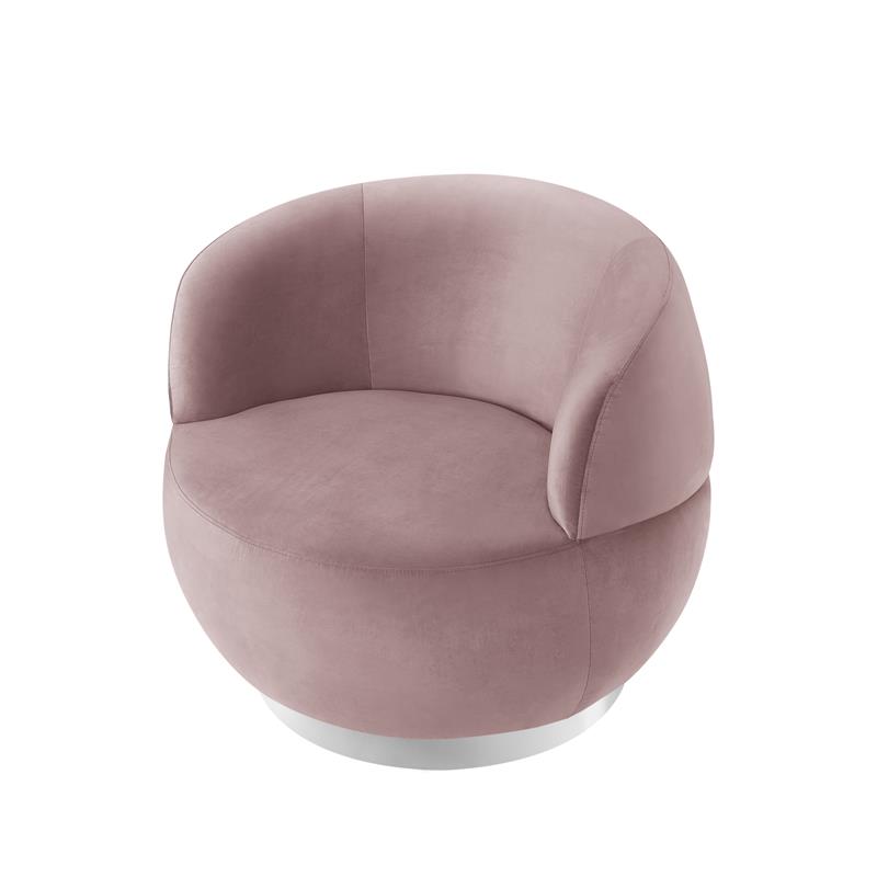 Posh Living Kenzleigh Velvet Accent Chair Blush/Chrome