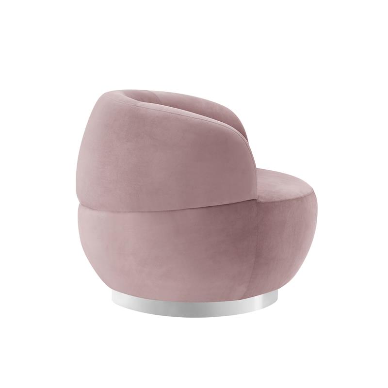 Posh Living Kenzleigh Velvet Accent Chair Blush/Chrome