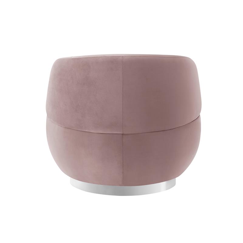 Posh Living Kenzleigh Velvet Accent Chair Blush/Chrome