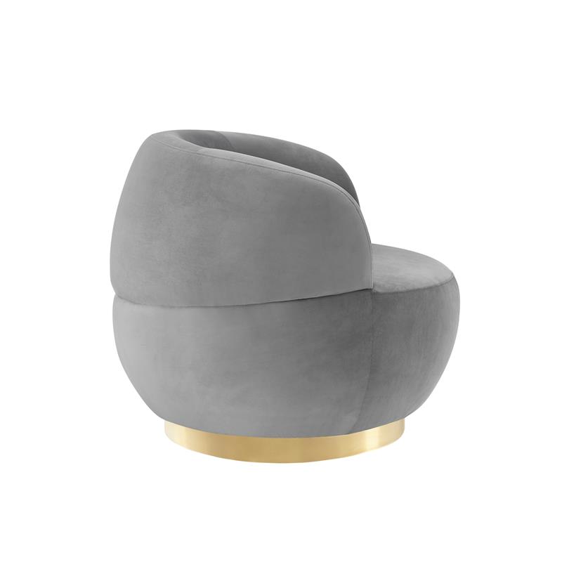 Posh Living Kenzleigh Velvet Accent Chair Grey/Gold