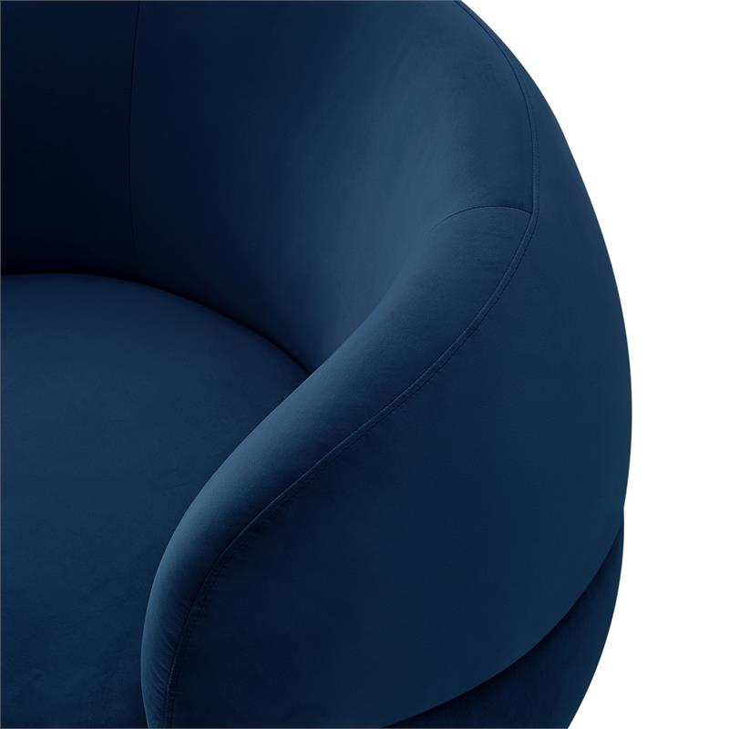 Posh Living Kenzleigh Velvet Accent Chair Navy/Gold