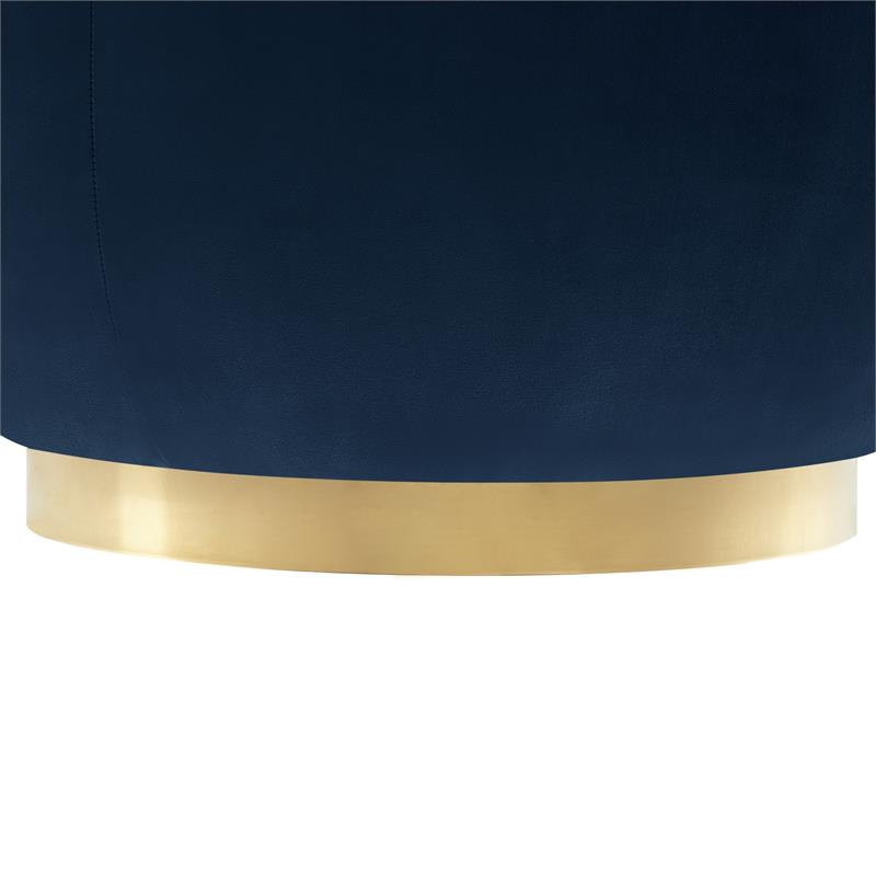 Posh Living Kenzleigh Velvet Accent Chair Navy/Gold