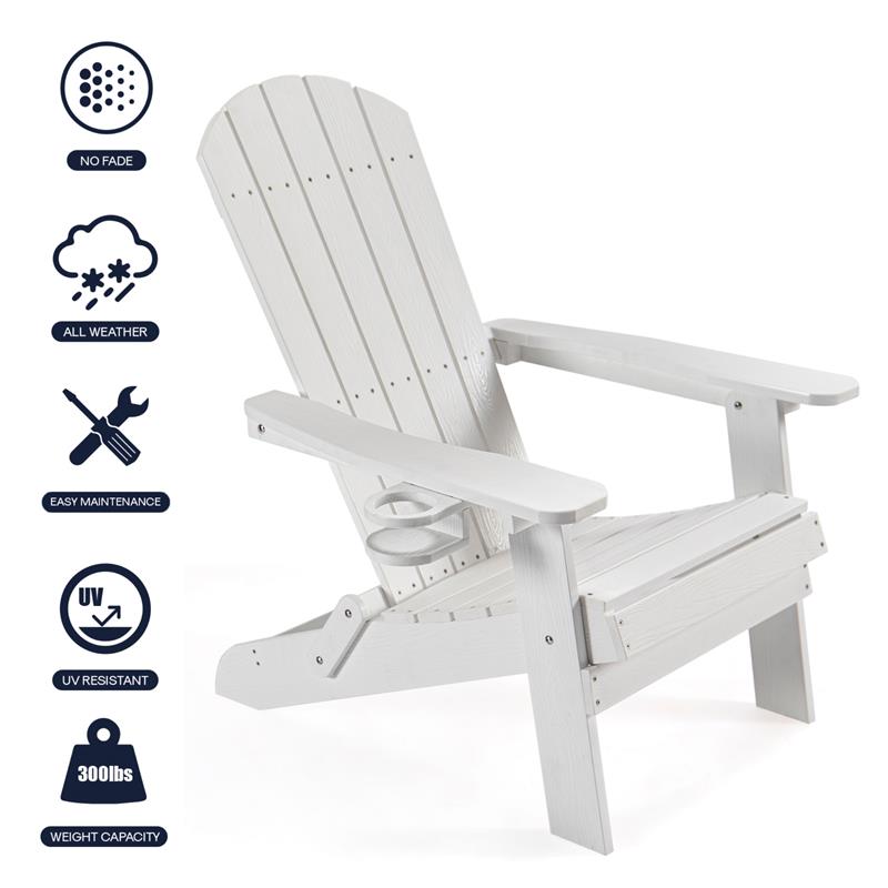 Posh Living Zayna Outdoor Adirondack Chair White