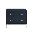 Posh Living Taleah Faux Shagreen Side Table Navy/Chrome