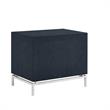 Posh Living Taleah Faux Shagreen Side Table Navy/Chrome