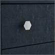 Posh Living Taleah Faux Shagreen Side Table Navy/Chrome