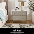 Posh Living Taleah Faux Shagreen Side Table Cream White/Gold