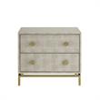 Posh Living Taleah Faux Shagreen Side Table Cream White/Gold