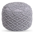 Posh Living Jakhi Cotton Yarn Pouf Light Grey