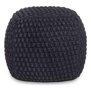 Posh Living Luc Cotton Yarn Pouf Black