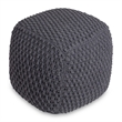 Posh Living Luc Cotton Yarn Pouf Dark Grey
