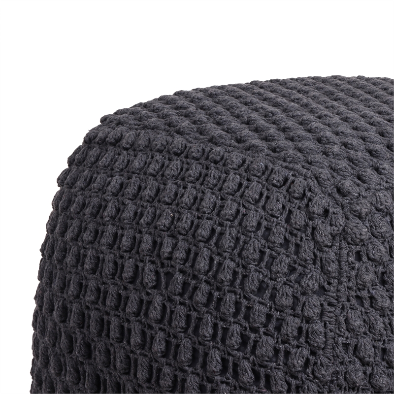 Posh Living Luc Cotton Yarn Pouf Dark Grey