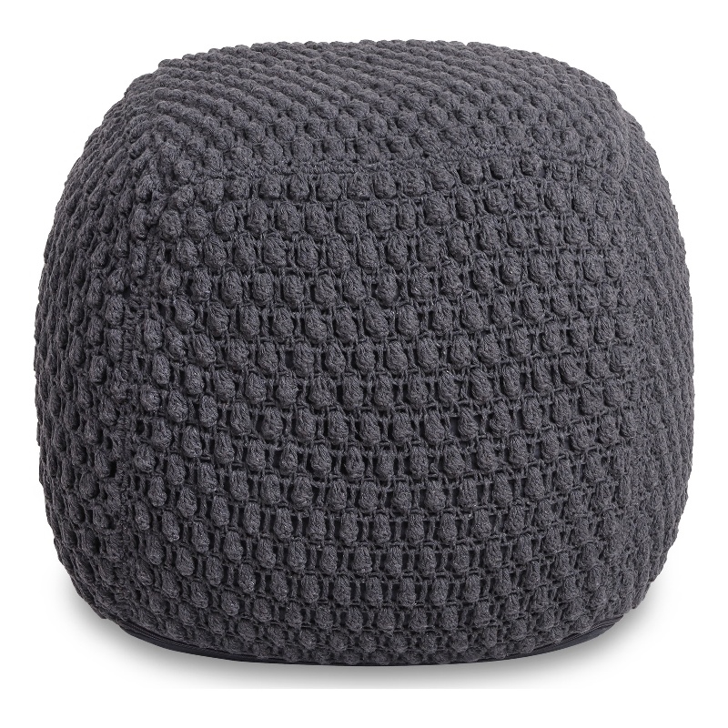 Posh Living Luc Cotton Yarn Pouf Dark Grey