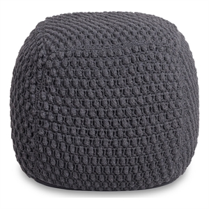 Posh Living Luc Cotton Yarn Pouf Dark Grey
