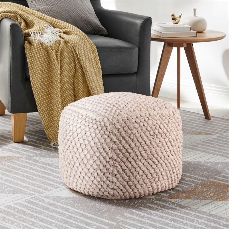 Posh Living Luc Cotton Yarn Pouf Ivory