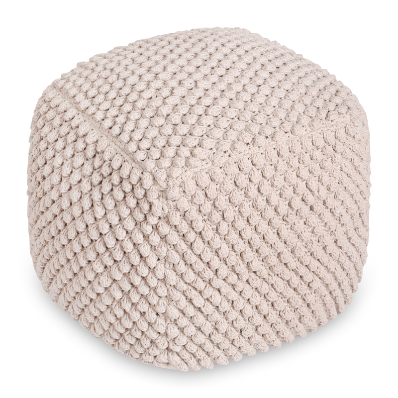 Posh Living Luc Cotton Yarn Pouf Ivory