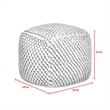 Posh Living Luc Cotton Yarn Pouf Ivory