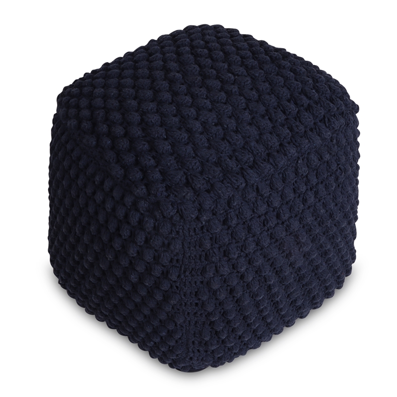 Posh Living Luc Cotton Yarn Pouf Navy