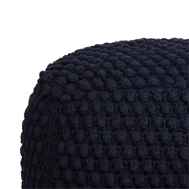 Posh Living Luc Cotton Yarn Pouf Navy
