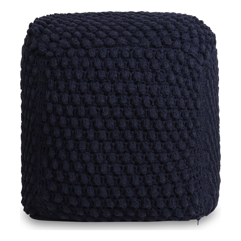 Posh Living Luc Cotton Yarn Pouf Navy