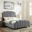 Posh Living Raylon Velvet Platform Bed King Size Grey
