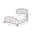 Posh Living Raylon Velvet Platform Bed King Size Grey