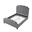 Posh Living Raylon Velvet Platform Bed Queen Size Grey