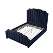 Posh Living Raylon Velvet Platform Bed Queen Size Navy