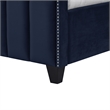 Posh Living Raylon Velvet Platform Bed Queen Size Navy